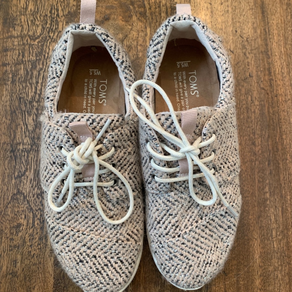 TOMS Del Rey Sneakers, Tan Herringbone - Picture 3 of 3